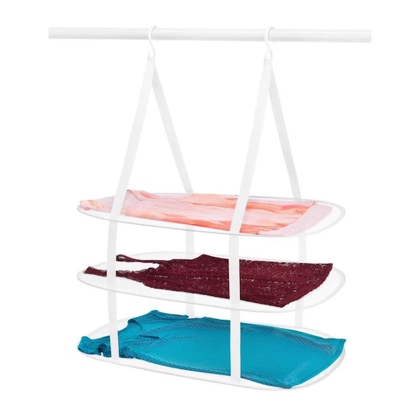 Whitmor Whitmor 33 in. H X 27.25 in. W X 19.25 in. D Steel Hanging Collapsible Clothes Drying Rack 6506-9367-WHT - main